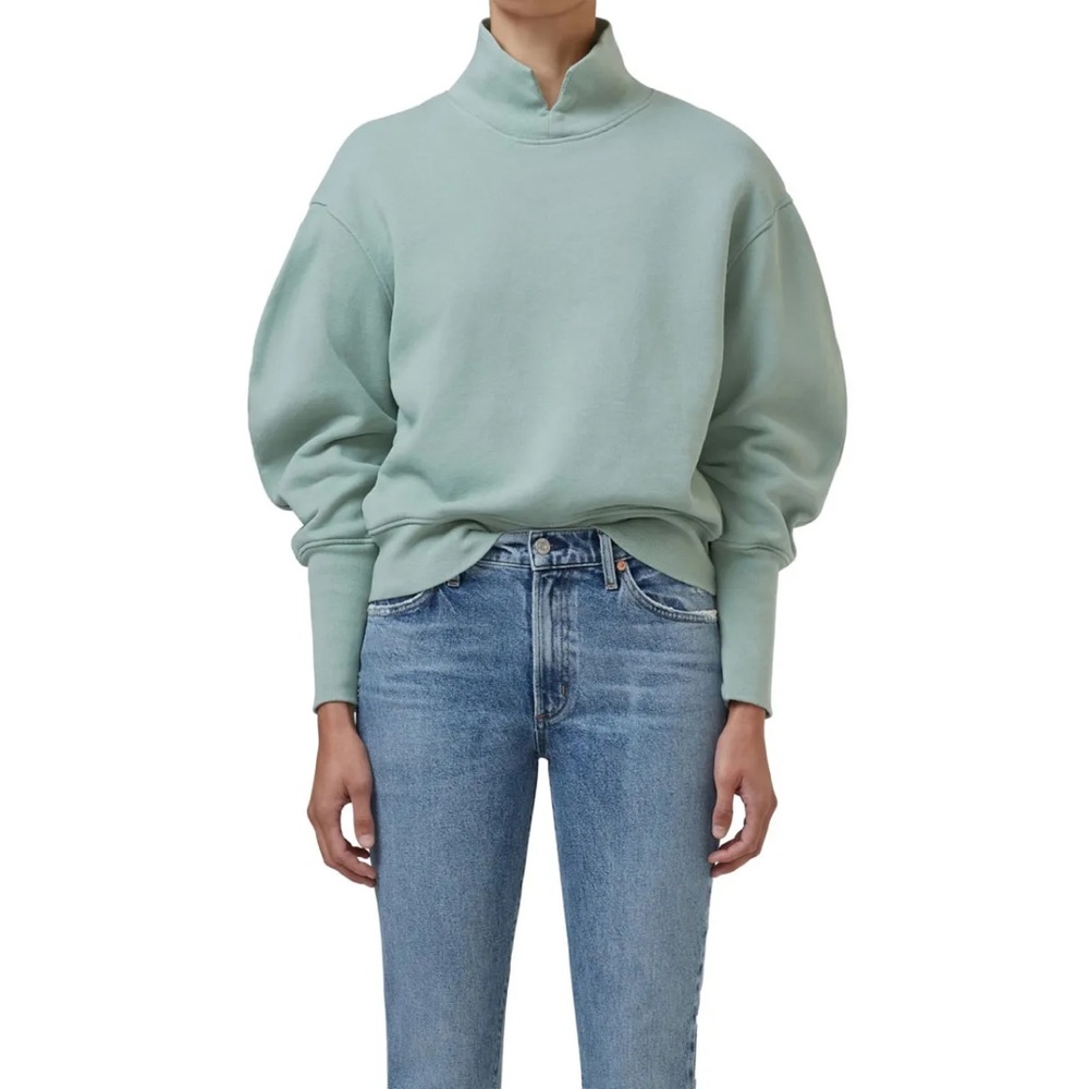 Citizens of Humanity Melia Mock Neck Sweater in Eucalyptus